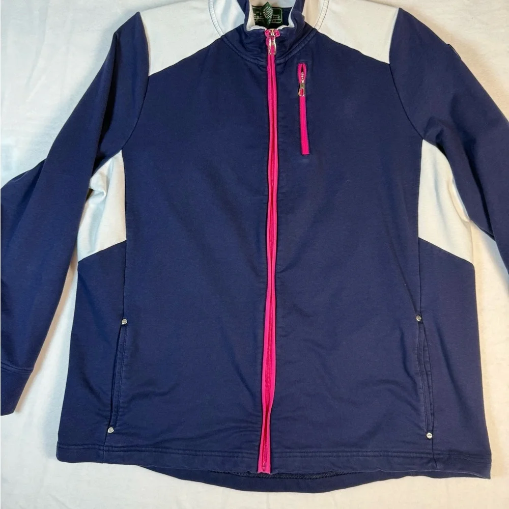 Lauren Ralph Lauren Activewear Blue, White and Pink Zip-up Jacket Size 1X - Picture 3 of 11
